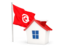 Tunisia. House with flag. Download icon.