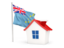 Tuvalu. House with flag. Download icon.