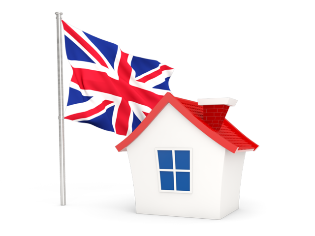 House with flag. Download flag icon of United Kingdom at PNG format