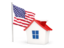 United States of America. House with flag. Download icon.