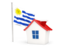 Uruguay. House with flag. Download icon.