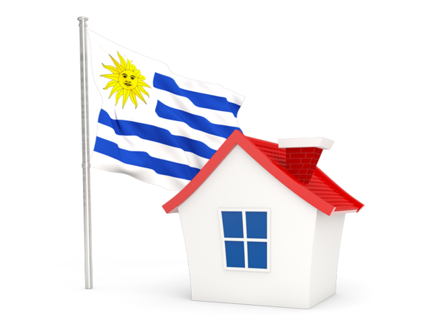 House with flag. Download flag icon of Uruguay at PNG format