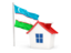 Узбекистан. Домик с флагом. Скачать иконку.
