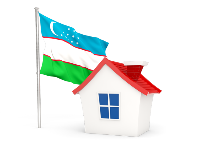 Домик с флагом. Скачать флаг. Узбекистан
