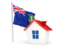 Virgin Islands. House with flag. Download icon.