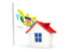 Virgin Islands of the United States. House with flag. Download icon.
