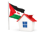 Western Sahara. House with flag. Download icon.