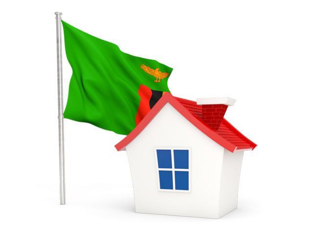 House with flag. Download flag icon of Zambia at PNG format