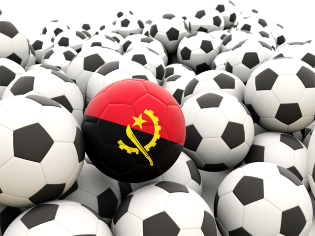 Множество футбольных мячей. Скачать флаг. Ангола