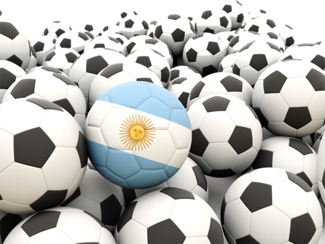 Множество футбольных мячей. Скачать флаг. Аргентина
