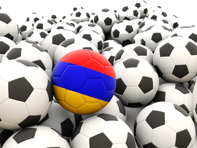 Множество футбольных мячей. Скачать флаг. Армения