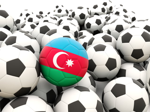 Множество футбольных мячей. Скачать флаг. Азербайджан