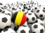 Belgium. Lots of footballs. Download icon.