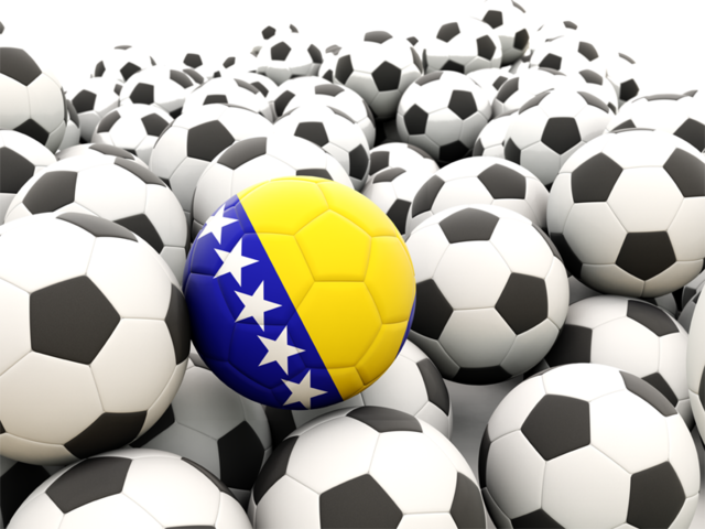 Множество футбольных мячей. Скачать флаг. Босния и Герцеговина