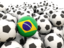 Brazil. Lots of footballs. Download icon.