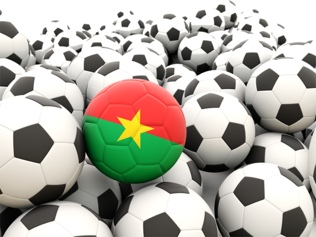 Множество футбольных мячей. Скачать флаг. Буркина Фасо