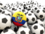 Эквадор. Множество футбольных мячей. Скачать иллюстрацию.