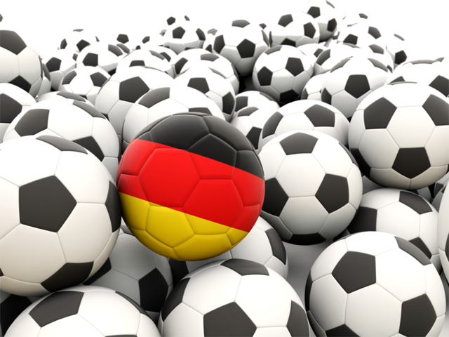 Множество футбольных мячей. Скачать флаг. Германия