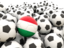 Hungary. Lots of footballs. Download icon.