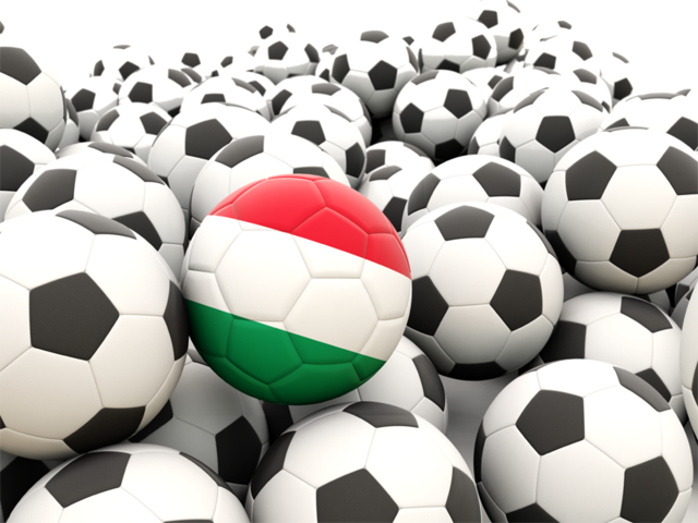 Множество футбольных мячей. Скачать флаг. Венгрия