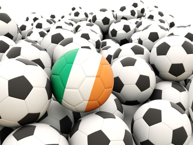 Множество футбольных мячей. Скачать флаг. Ирландия