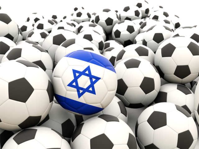 Множество футбольных мячей. Скачать флаг. Израиль