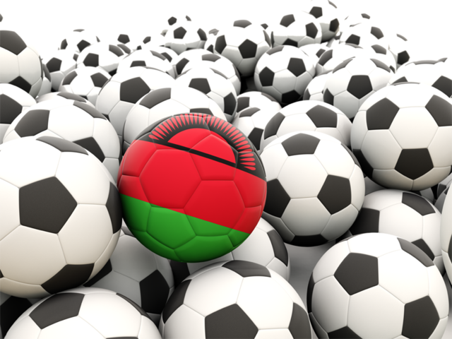 Множество футбольных мячей. Скачать флаг. Малави