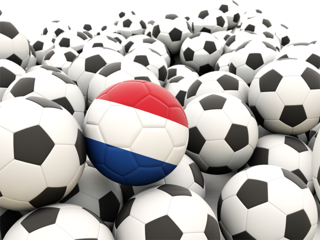 Множество футбольных мячей. Скачать флаг. Нидерланды