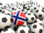 Norway. Lots of footballs. Download icon.