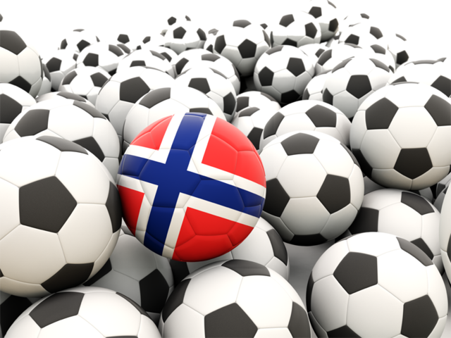 Множество футбольных мячей. Скачать флаг. Норвегия