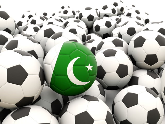 Множество футбольных мячей. Скачать флаг. Пакистан