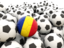 Romania. Lots of footballs. Download icon.