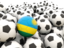 Rwanda. Lots of footballs. Download icon.