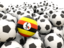 Uganda. Lots of footballs. Download icon.