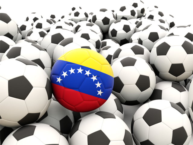 Множество футбольных мячей. Скачать флаг. Венесуэла