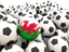 Wales. Lots of footballs. Download icon.