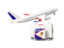 American Samoa. Luggage with airplane. Download icon.