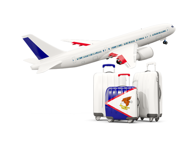 Luggage with airplane. Download flag icon of American Samoa at PNG format