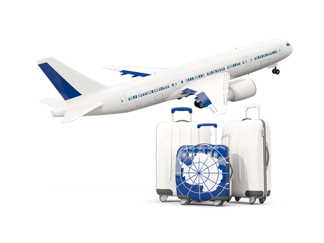 Luggage with airplane. Download flag icon of Antarctica at PNG format