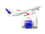 Australia. Luggage with airplane. Download icon.