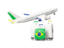 Brazil. Luggage with airplane. Download icon.