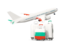 Bulgaria. Luggage with airplane. Download icon.