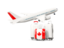 Canada. Luggage with airplane. Download icon.