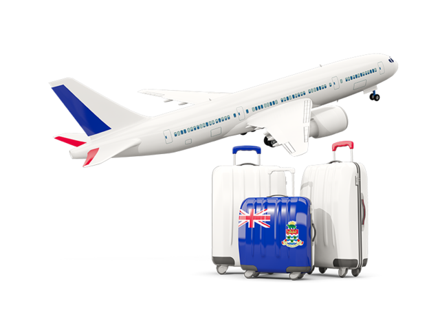 Luggage with airplane. Download flag icon of Cayman Islands at PNG format