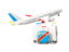 Democratic Republic of the Congo. Luggage with airplane. Download icon.