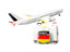 Germany. Luggage with airplane. Download icon.