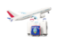 Guam. Luggage with airplane. Download icon.