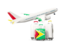 Guyana. Luggage with airplane. Download icon.