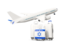 Israel. Luggage with airplane. Download icon.