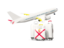 Jersey. Luggage with airplane. Download icon.